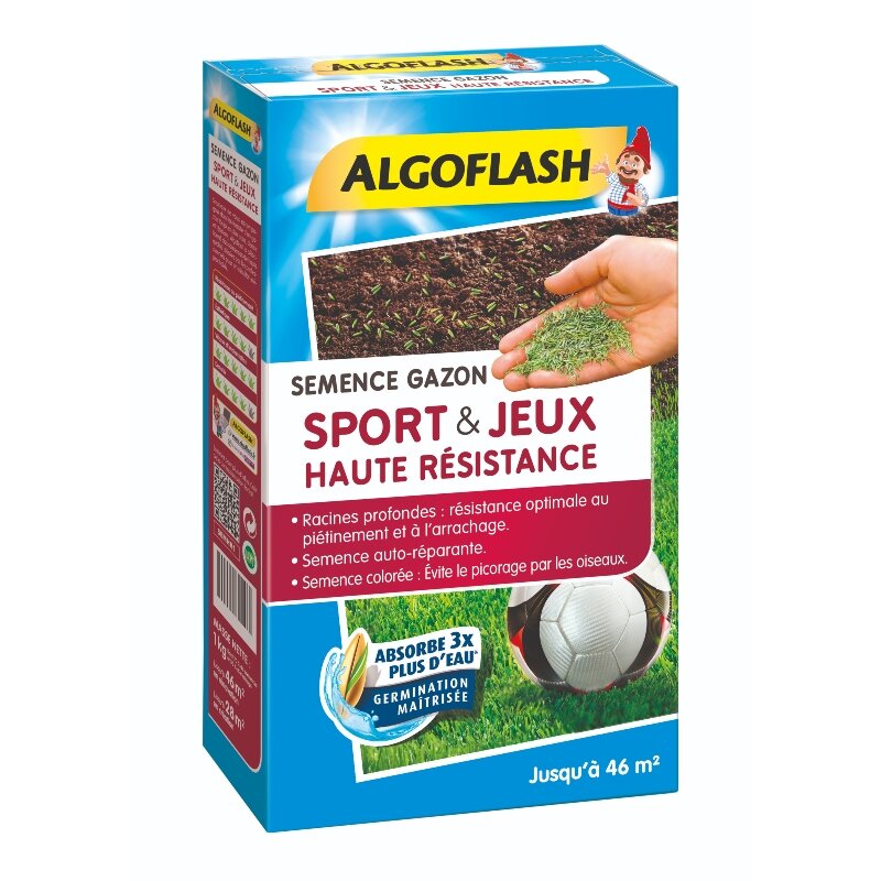 Semence Gazon Sport et Jeux Haute Résistance Algoflash 1 kg