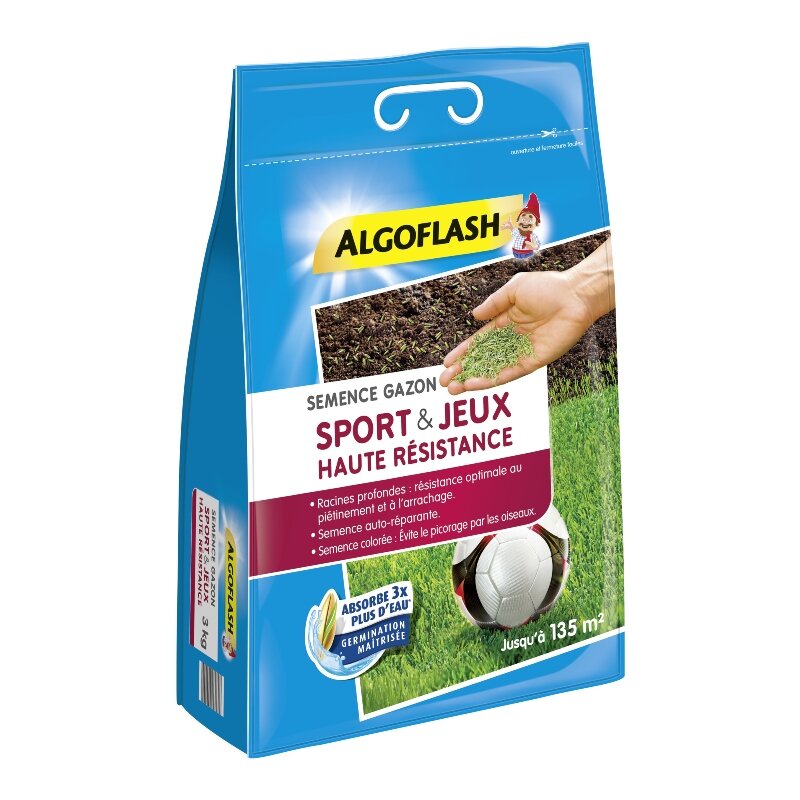 Semence Gazon Sport et Jeux Haute Résistance Algoflash 3 kg