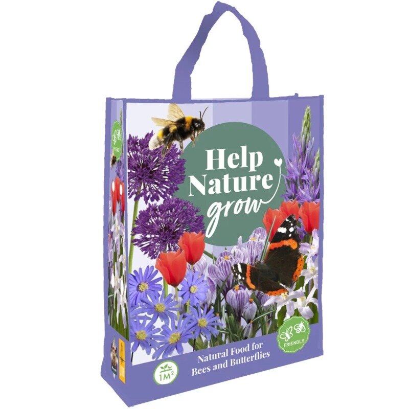 Sac shopping bulbes de fleurs Mélange Help Nature Grow (50 pièces)